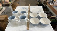 Glass bowls, plates, cup set