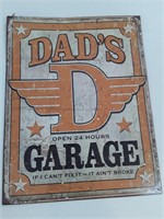 Dad's Garage Metal Decor Sign