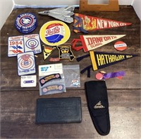 Clean up lot with pennants and patches, etc.