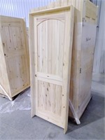 30" 2-Panel Arch Top Knotty Pine Door
