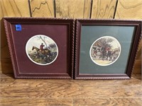 2 Framed Hunting Scene Prints