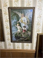 Vintage Framed Print Of Angel With Children
