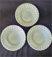 3 VTG Anchor Hocking Soup Bowls 24k trimmed