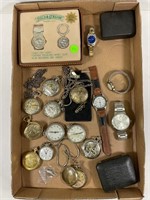 LARGE LOT OF POCKET WATCHES & MORE