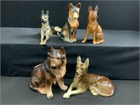 Porcelain Ceramic German Shepherd Figures