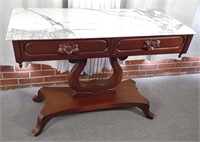 Victorian Style Marble & Mahogany Console Table