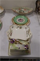 NIPPON CHEESE DISH, PAINTED SERVING DISHES &