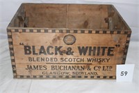 BLACK & WHITE WOODEN CRATE - JAMES BUCHANAN & CO.