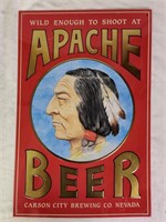 Carson City Brewing Apache Beer Sign 17.75 x 11.5