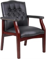 Traditional Black Caressoft Vinyl Guest Chair Conf