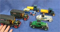 7 smaller trucks & cars (1/32 scale)
