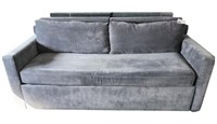 Mid Century Style Microfiber Trundle Sofa