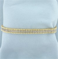 4ct Diamond Tank Track Tennis Bracelet in 14k Yell