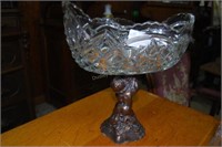Crystal compote with cherub base