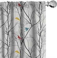 Ambesonne Forest Window Curtains, Woodland