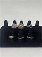 6 Rings - Size 8.5 - Markings: 925, Thailand,