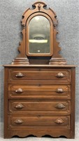 Antique Walnut Chest w/ Mirror