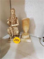 SMALL MARBLE STATUE AND GRREK GOD STATUE