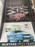 2 ford mustang metal signs