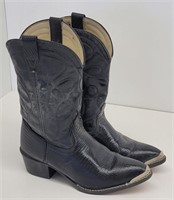 Women's Size 5 D Black Silver Tips Western Boots