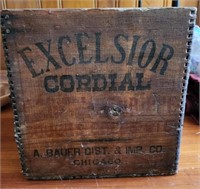 Vintage Wood Excelsior Cordial Crate
