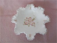 white case glass hand painted pink flowers 9"