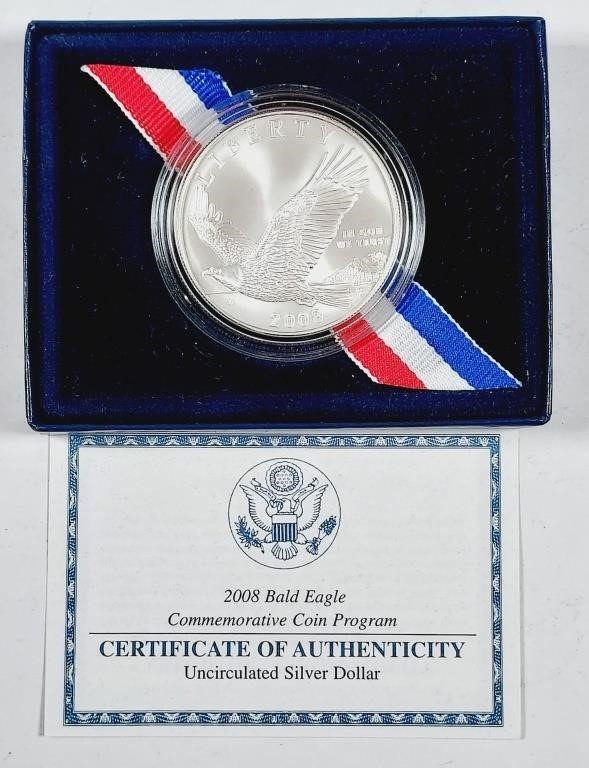 2008  Bald Eagle Commemorative Silver Dollar  Unc