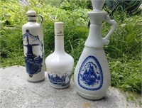 Three Holland Themed Liquor Bottles 10" 11 " & 13"