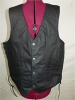 Highway 21 Leather Vest Handcrafted   2XL