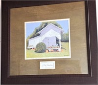 BOB TIMBERLAKE FRAMED PRINT WHITE COUNTRY FARM