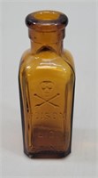 Amber Poison Bottle vtg