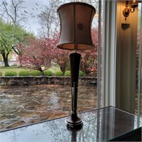 Art Deco Table Lamp w/ Polka Dot Shade