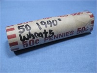 Roll Fifty 1940's Wheat Cents