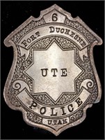Fort Duchesne UTE Police Utah Badge  Coin Silver