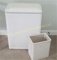 White Laundry Hamper & Waste Can
