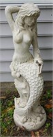 47” nude mermaid concrete garden sculpture/