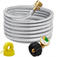 12FT Propane Hose Adapter 1lb to 20lb with Gauge,S