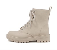 Soda FIRM - Lug Sole Combat Ankle Bootie Lace up w