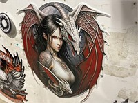 Dragon Girl Metal Sign