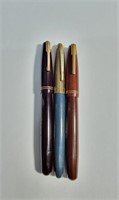 THREE WATERMAN FOUNTAIN PENS 14K NIB