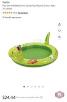 New 29 pcs; Play Day Inflatable Dino Spray Pool,