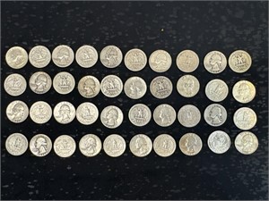 40 Washington Quarters 90% silver