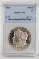 1880-S Morgan S$1 NNC MS66+ DMPL Price Guide $4000
