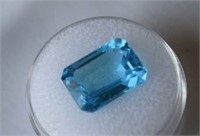 10.56ct Emerald Cut Blue Topaz