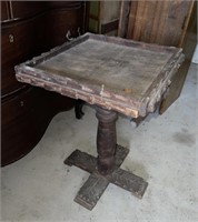 24" Tall, 17" Square, Very Old Wooden Side Table