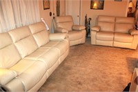 Abbyson Top Grain Leather, 3-Piece Living Room Set