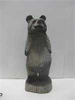 29" Carved Wood Bear Statue