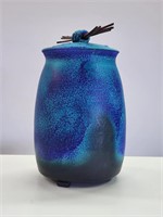 Lee Hazelgrove Raku Pottery Lidded Vessel Jar