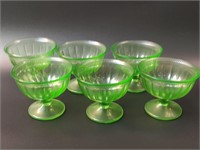Federal Glass Uranium Green Dessert Cups