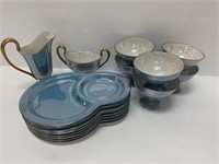 T &V French Limoges Blue Glazed Porcelain